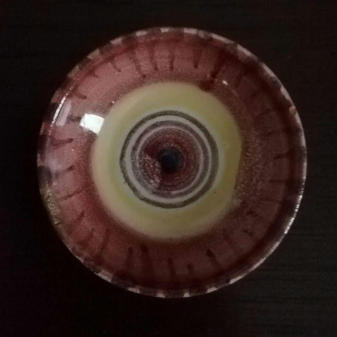 超レア 逸品 マジョリカ古窯 色絵輪線紋小皿 10客 明治期 時代箱付き