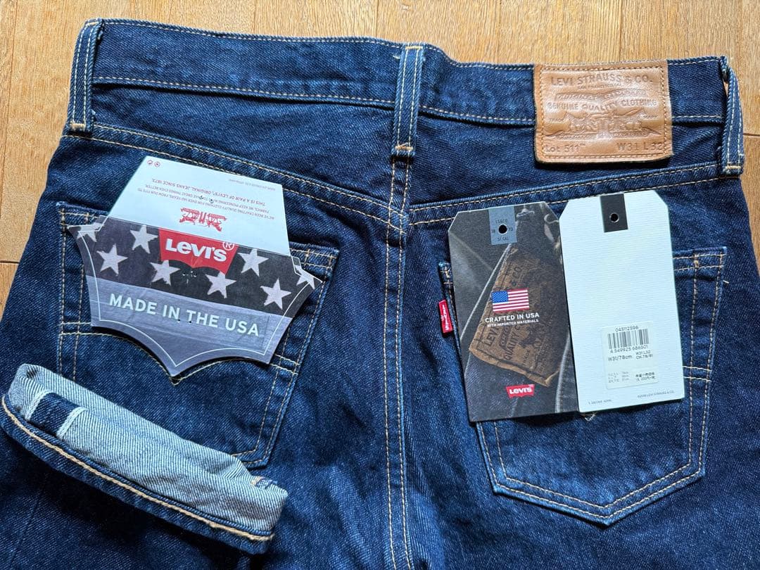 Levi’s 511 W31 米国製　赤耳 股下約78cm レディース] NEW USA製 リーバイス 511 スリム デニムパンツ 赤耳 廃盤