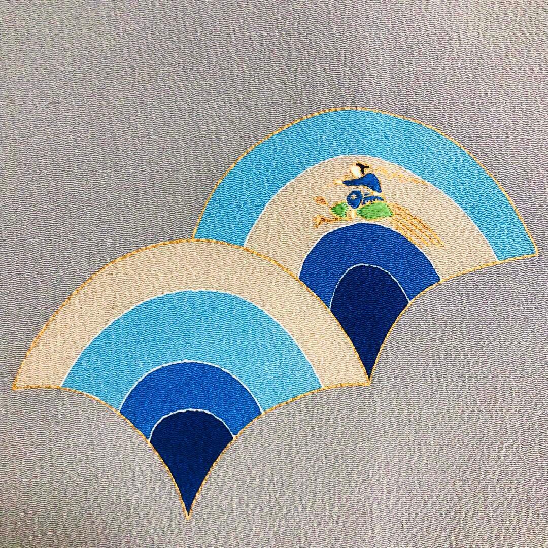 お値打 長尺】名古屋帯 下村玉廣 昔話 鬼縮緬 帯丈400cm 帯幅31cm