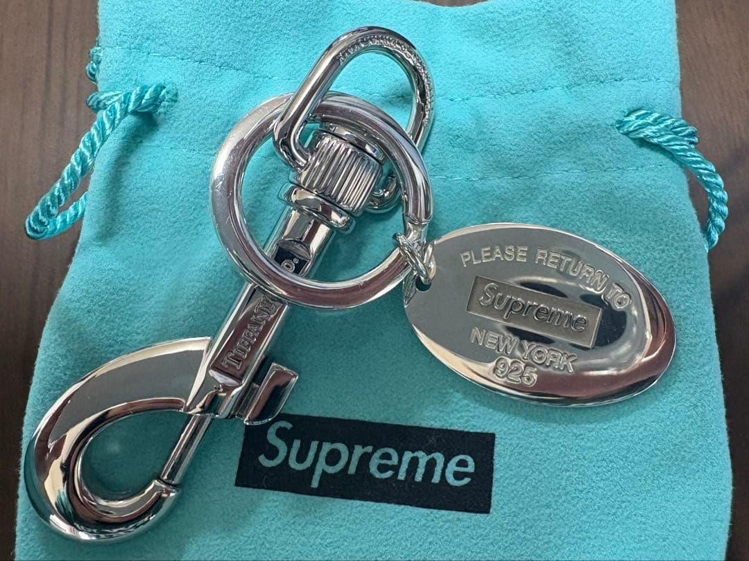 Tiffany Supreme キーリング Supreme x Tiffany & Co. コラボ タグ キーリング 関送料込 (Supreme