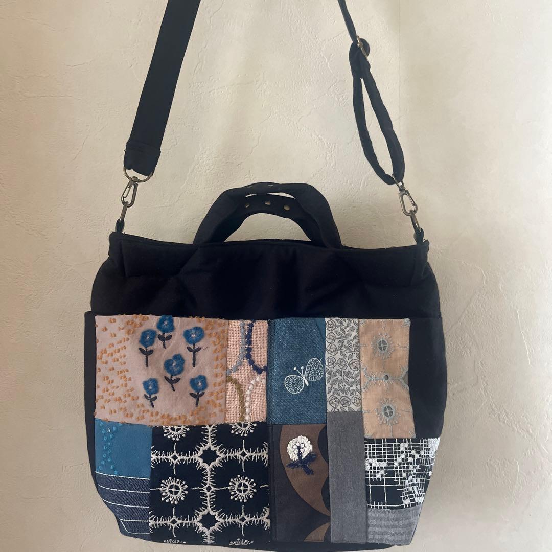 一点物 ミナペルホネン ポケッタブル ツーウェイバッグ ハンドメイド