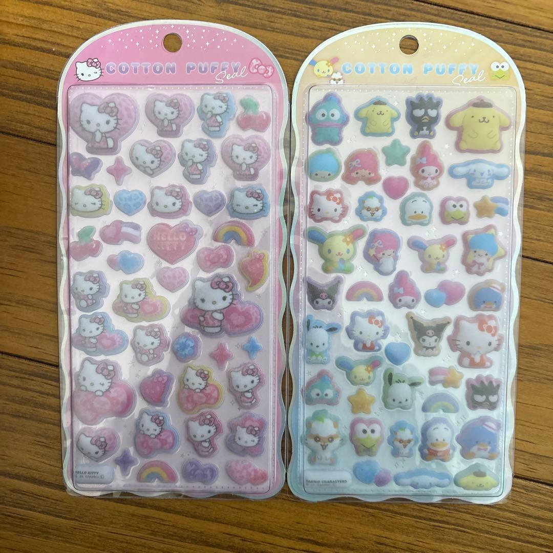 ボンボンドロップシール、コットンパフィシール 正規品サンリオ