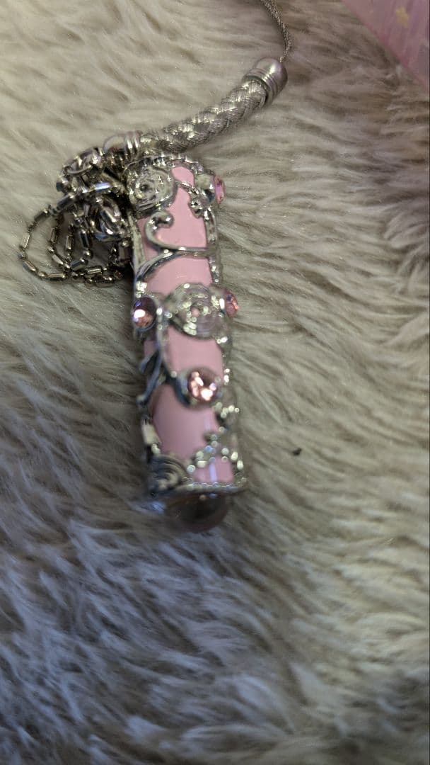 万華鏡（アクセサリーミニテレードスコープ）　ピンク【09018】 万華鏡 カレイドスコープ ミニ ペンダント ピンククリスタル ゴールド