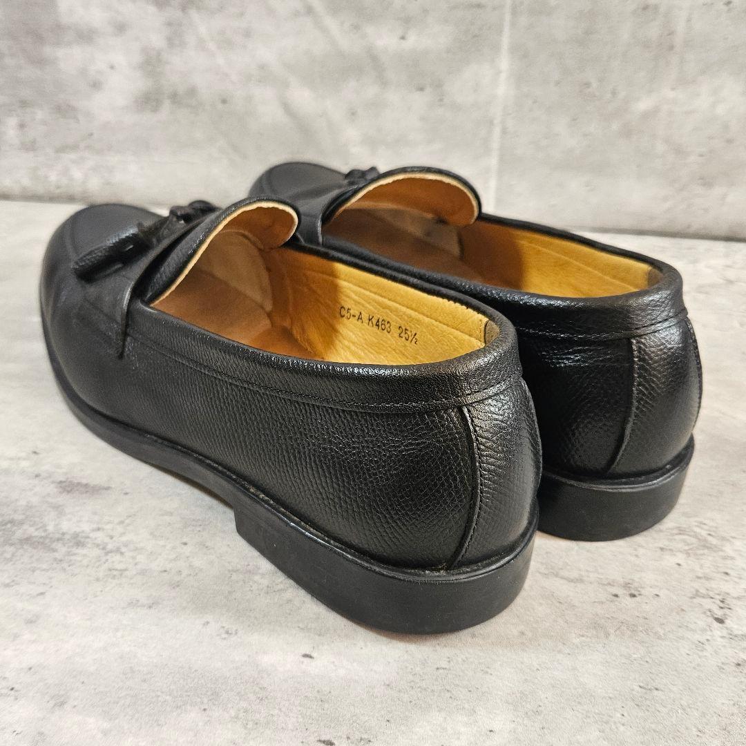 ケンフォード タッセルローファー 25.5cm 黒 シボ本革 定番人気