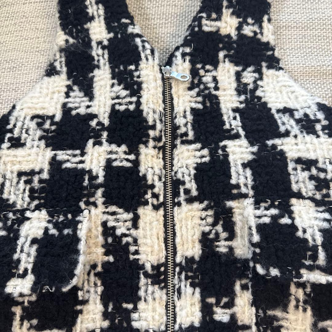 シェリエ shellerギンガムツイードジャンパースカート F