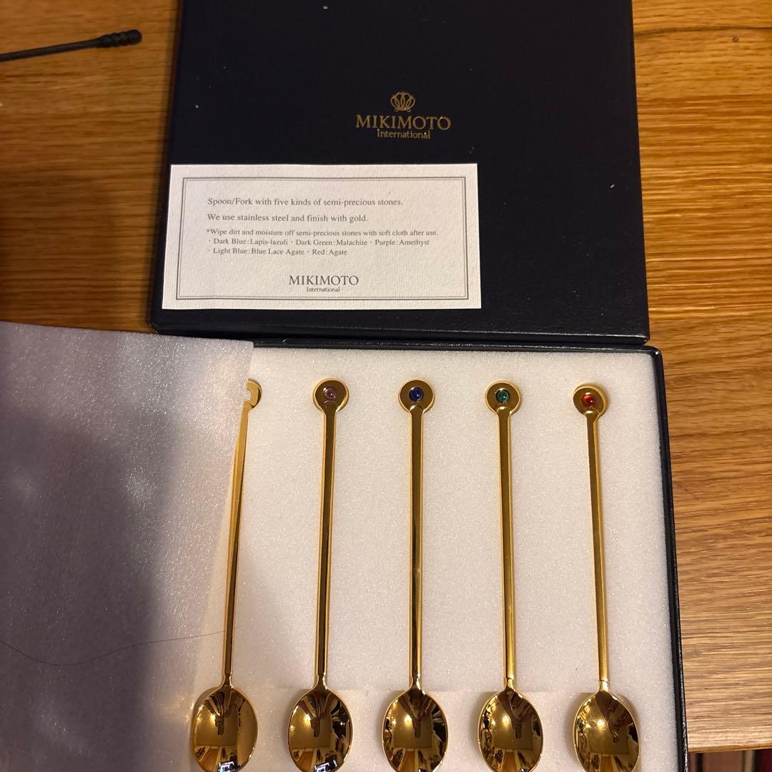 MIKIMOTO 半貴石付きスプーン 5本セット 2時間のみ出品
