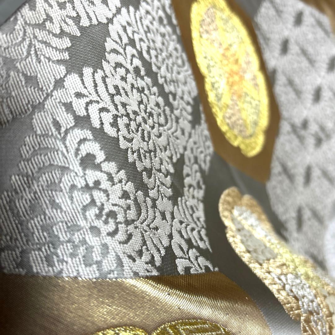 正絹　袋帯《亀甲花紋様》