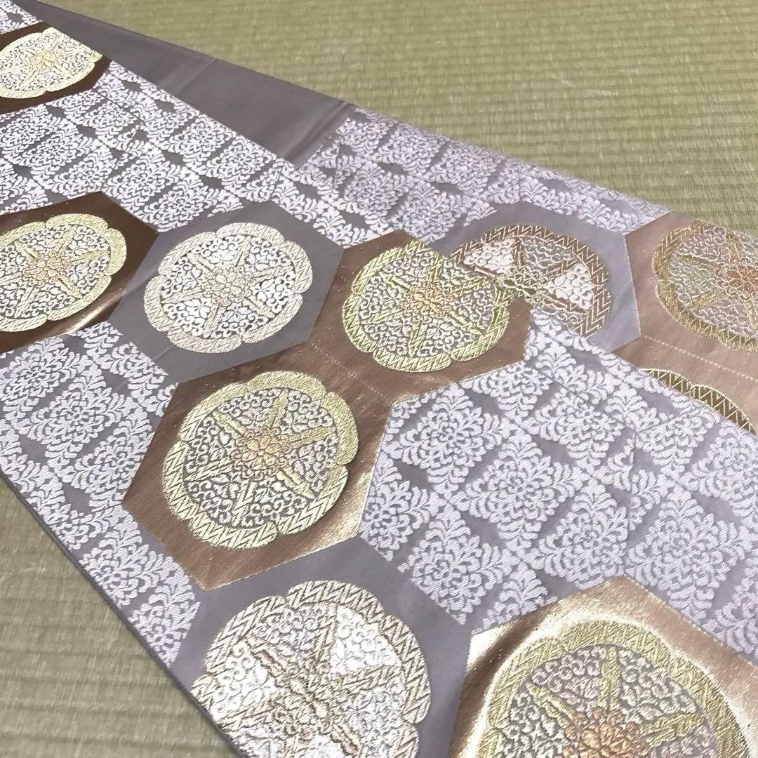 正絹　袋帯《亀甲花紋様》