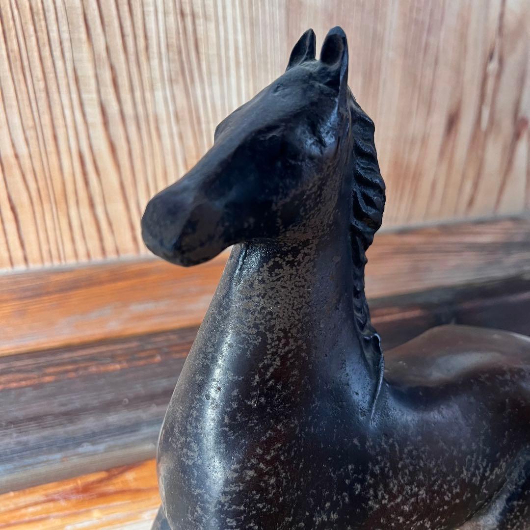 昭和レトロ 馬の置物 アンティーク馬競走 鉄製 レトロ オブジェ
