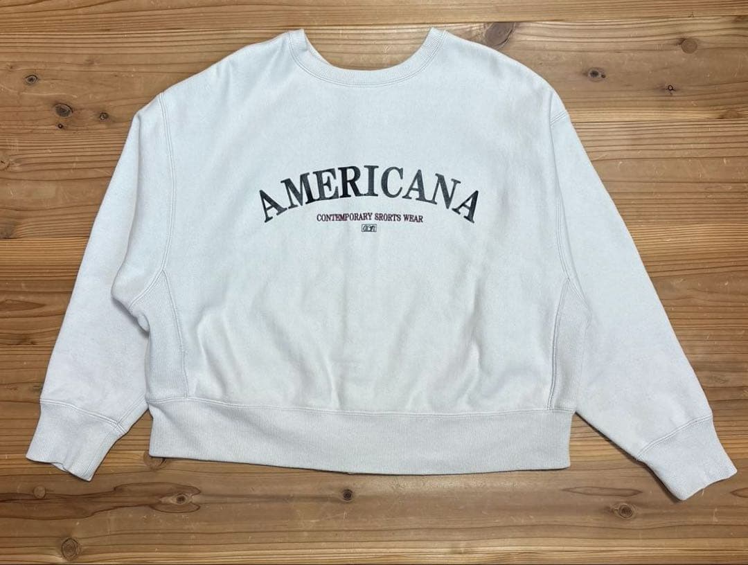 Americana アメリカーナ 別注カレッジ風口ゴ前後2WAYスウェット - メルカリ