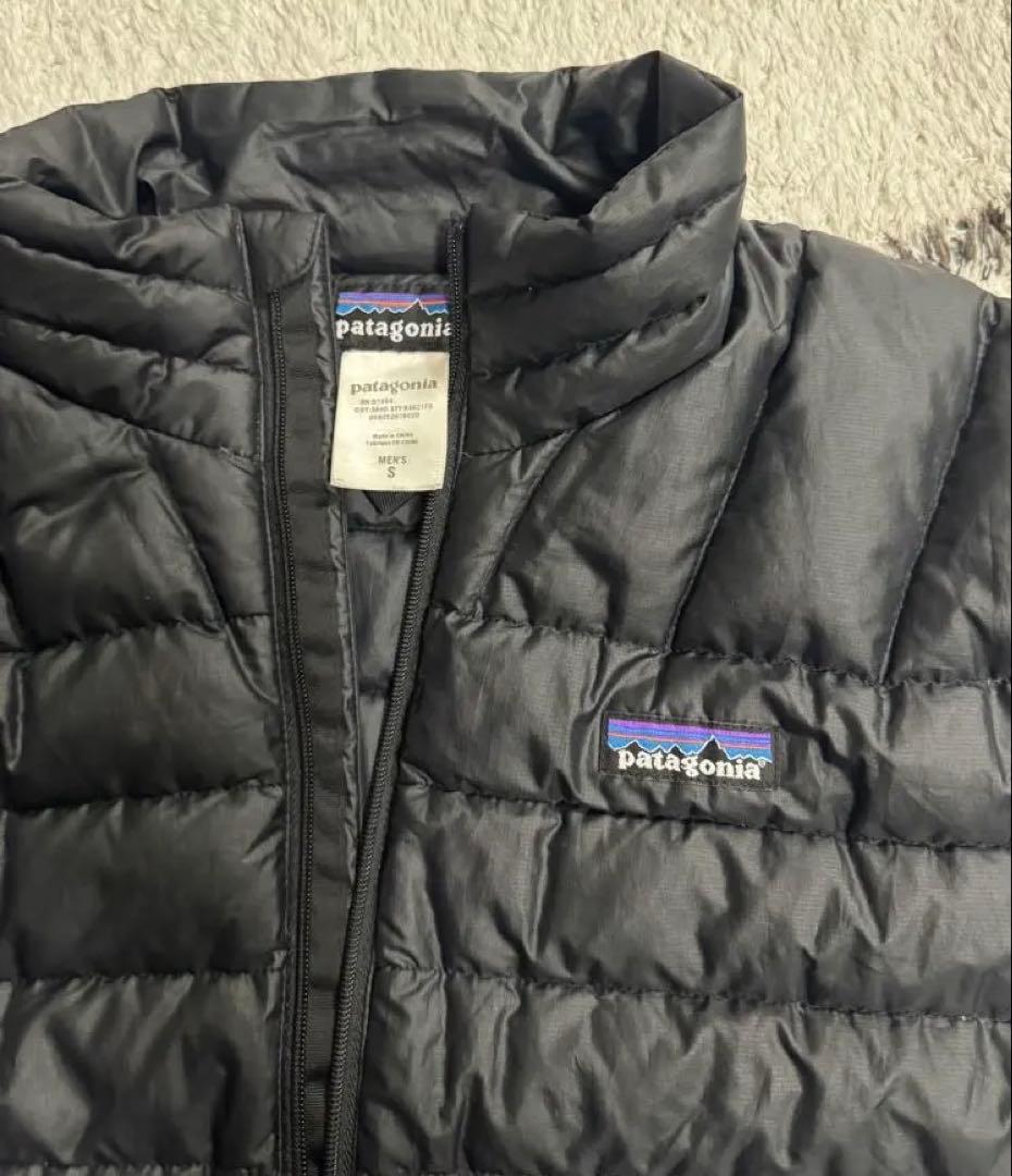 patagonia ブラック キルティング ベスト - メルカリ
