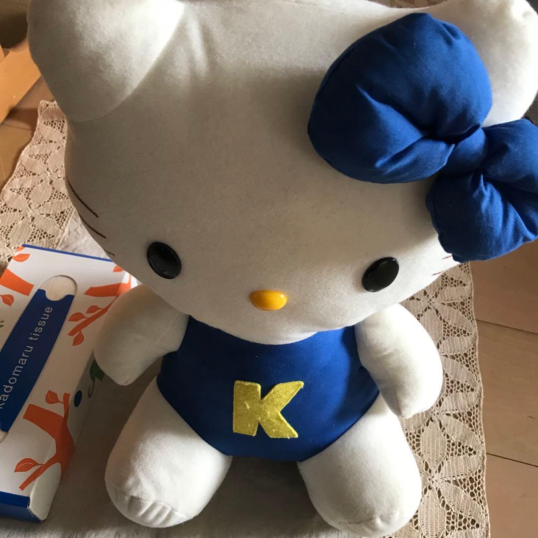 ハローキティ ビッグ ぬいぐるみ 青、ピンク 2つ セット 平成レトロ