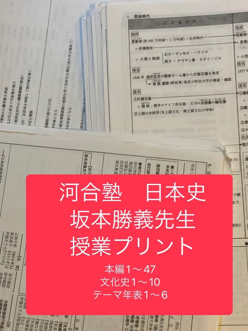河合塾日本史坂本勝義先生授業プリント通年 早慶・大学受験用 - メルカリ