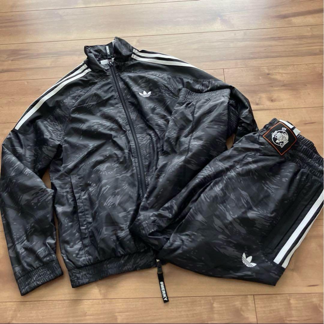 アディダス 迷彩ナイロンジャケットジャージ 上下セットアップ◇メンズ