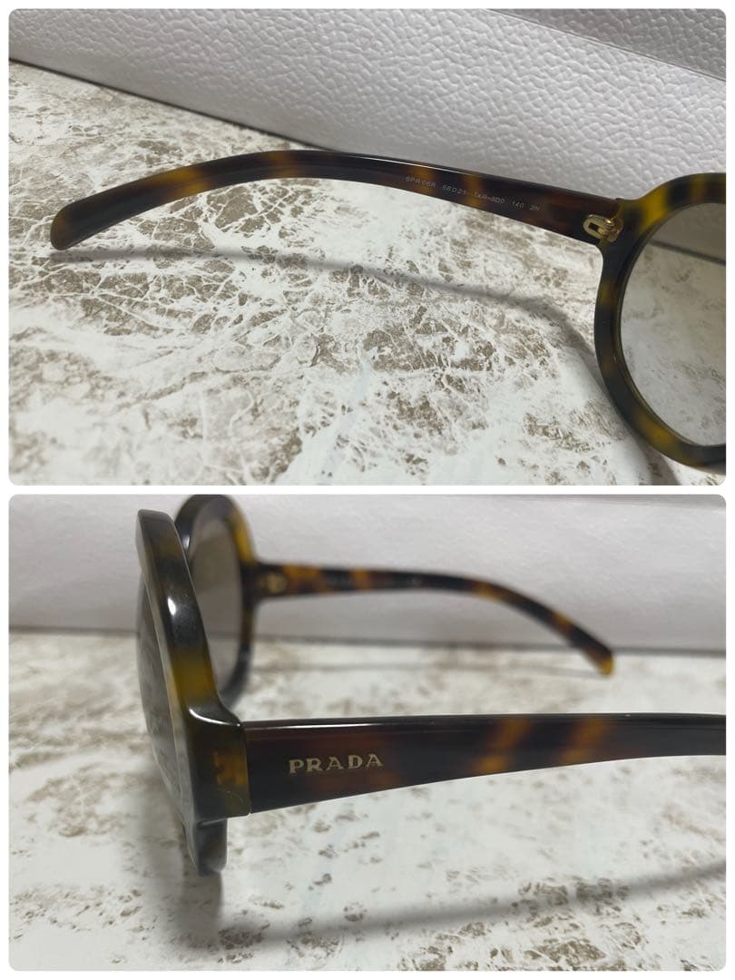 正規品 美品 プラダ べっこう調 デカサングラス SPR06R-F ブラウン