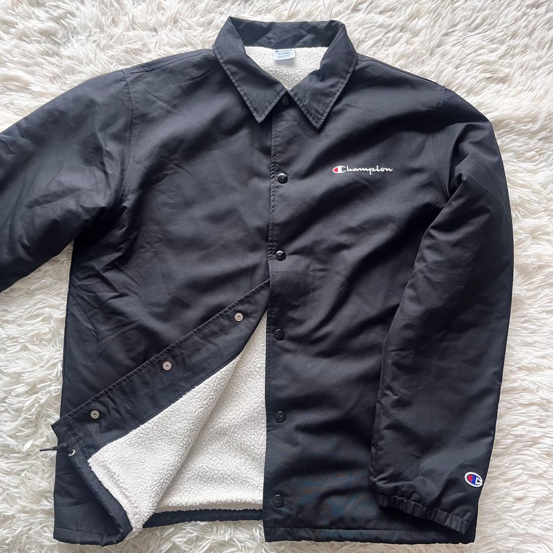 未使用✨チャンピオン コーチジャケット ボア XL ブラック 黒 撥水