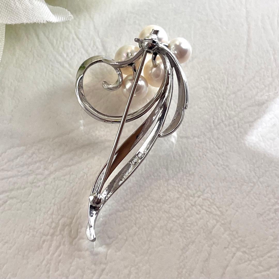 ☆美品☆ミキモト シルバー パール ブローチ - メルカリ