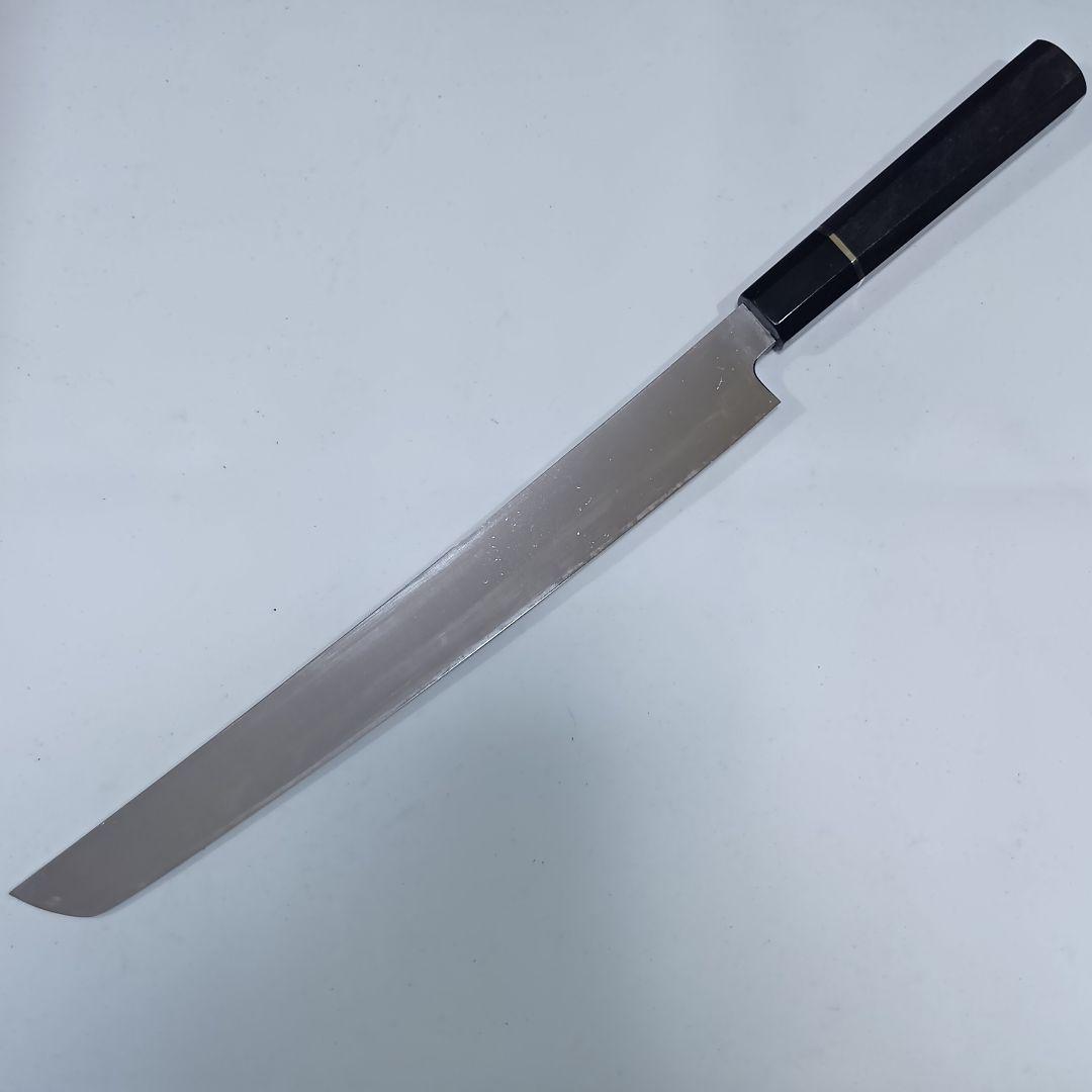 ステン本焼V金10号先丸柳刃包丁30cm黒水牛黒檀八角柄 - メルカリ