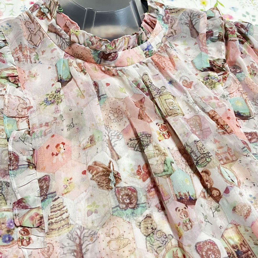 新品 ユキエモン yukiemon 3Lパッチワーク ブラウス ピンク系