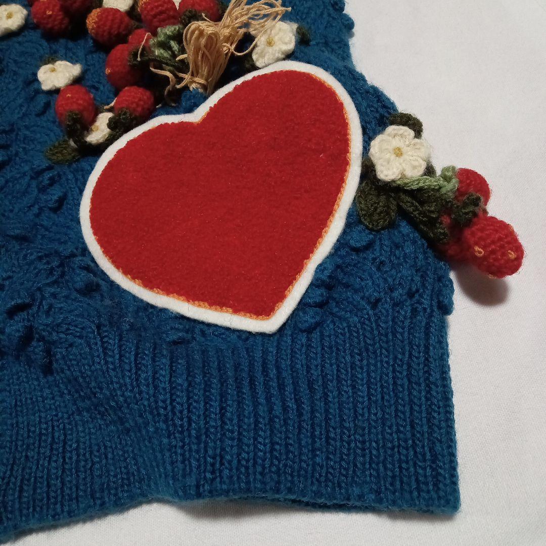 s*o様 ピンクハウス ニットカーディガン いちご・ハートモチーフ付き