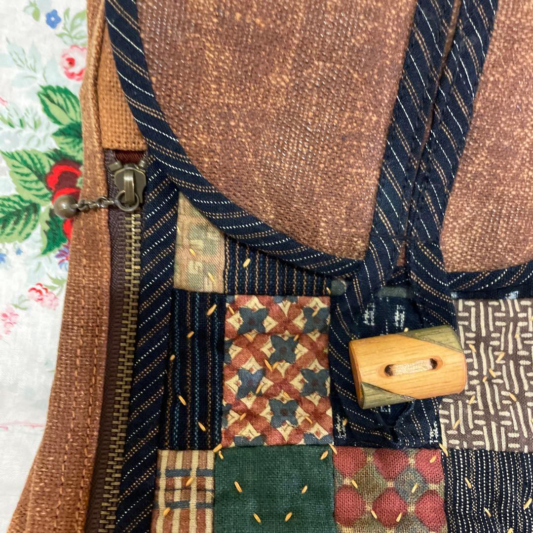 柿渋染めパッチワーク リュック - メルカリ