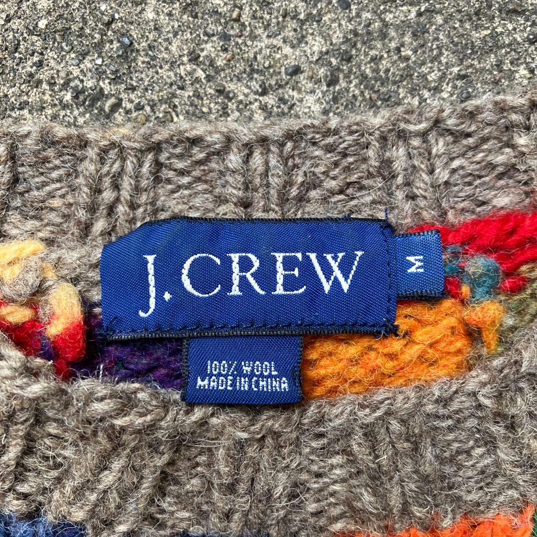 名作 90s J.CREW パッチワーク風 ニット セーター M - メルカリ