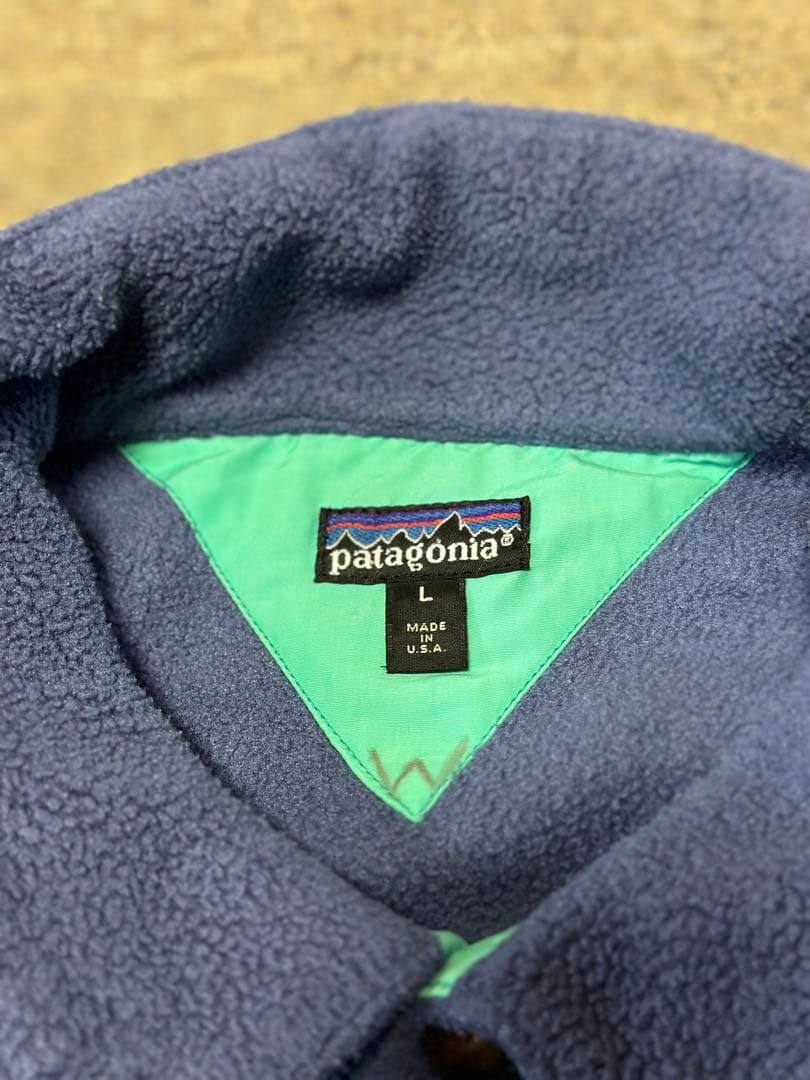 企業ロゴ入り 90's パタゴニア シンチラプルオーバー 色ラベンダー サイズL