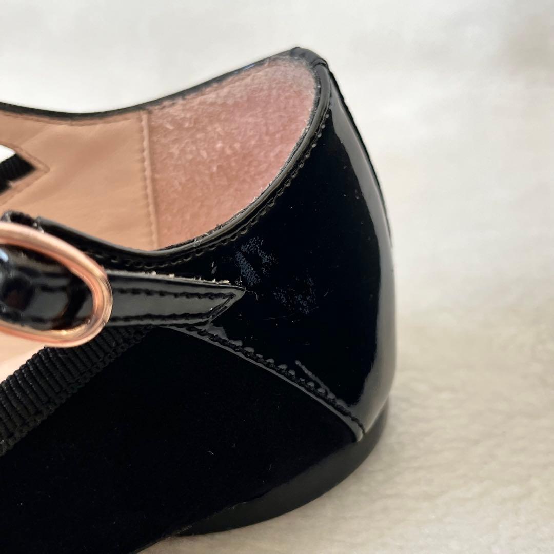 美品☆レペット 37 フラットパンプス Tストラップ エナメル スエード