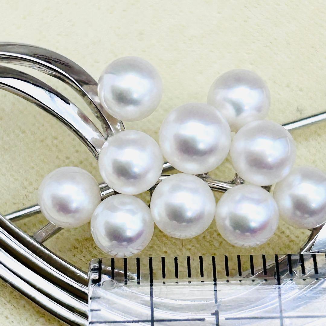 美品⭐️MIKIMOTO ミキモト 真珠 ベビーパール ブローチ シルバー 10珠