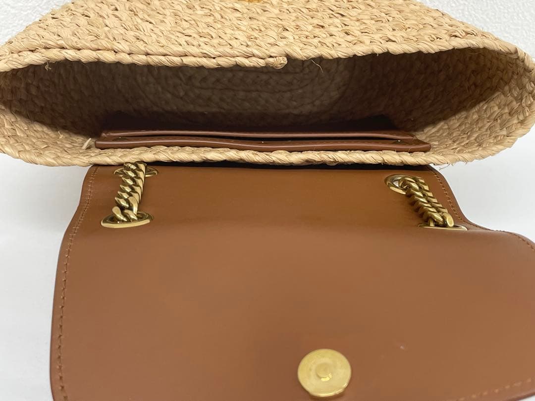 美品】箱 保存袋付き！サンローラン ラフィア カゴ ショルダーバッグ