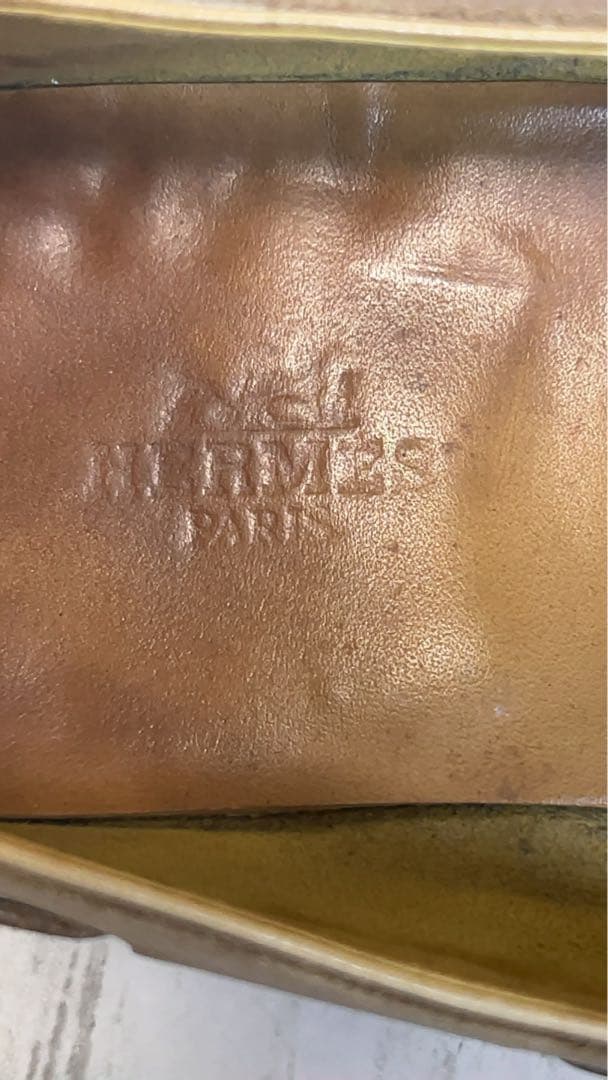 阿呆鳥様専用HERMESスムースレザードライビングシューズ サンド