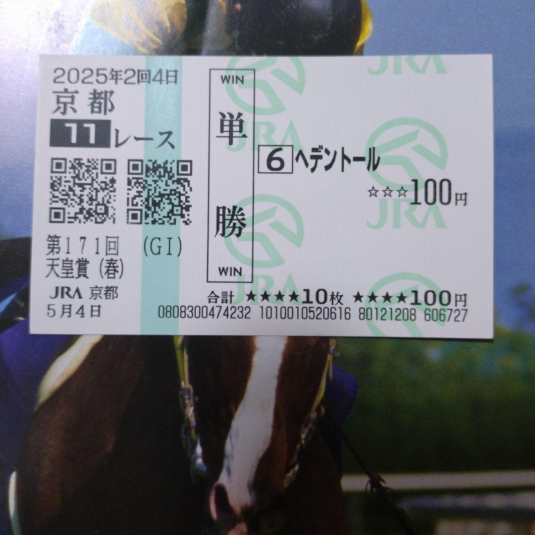 ヘデントール 天皇賞春現地的中単勝馬券 - メルカリ