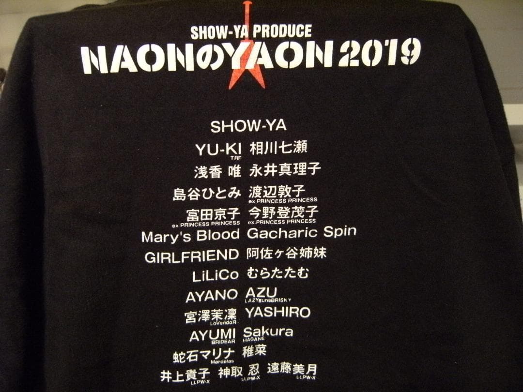 SHOW-YA プロデュース☆NAONのYAON 2019年 ツアー Tシャツ