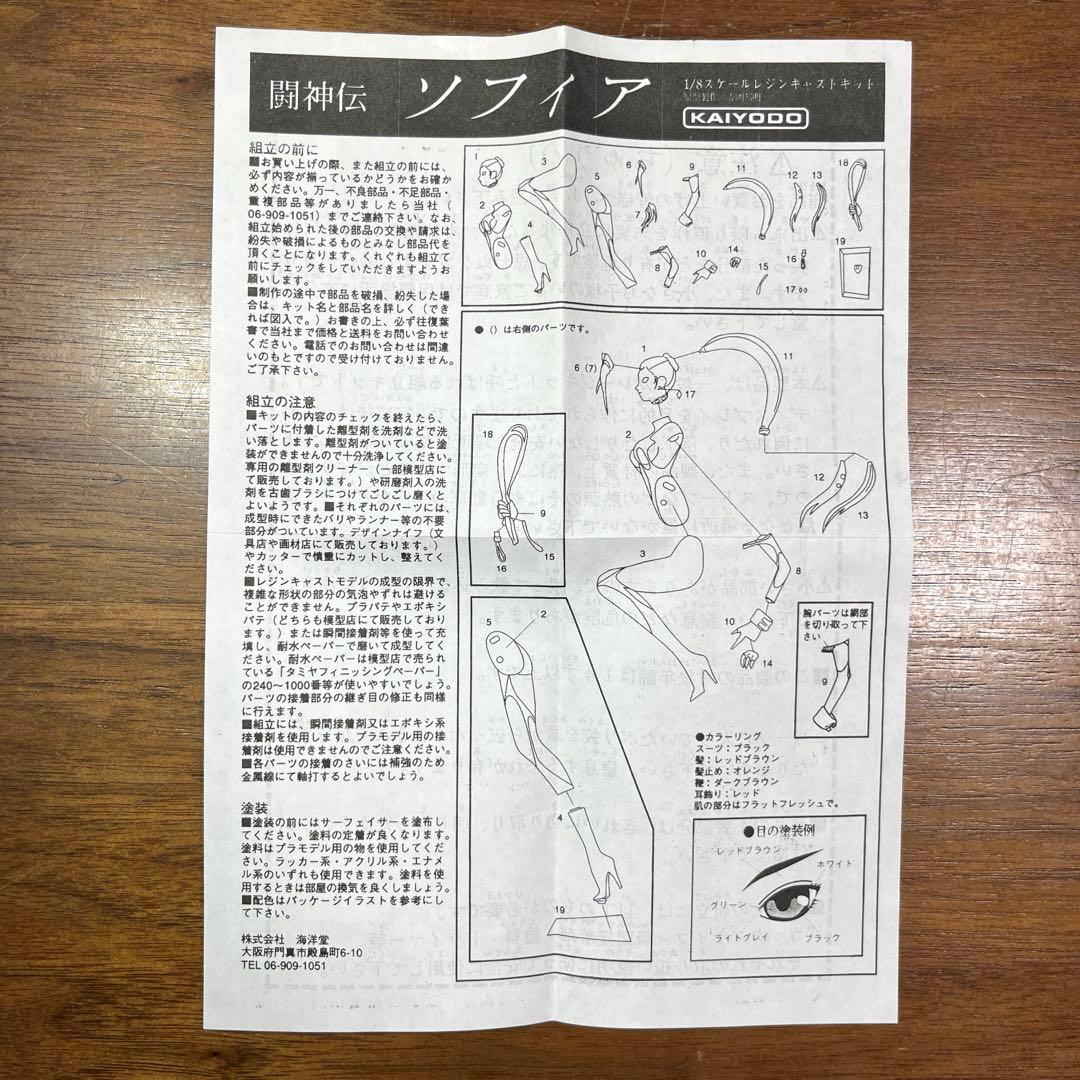 海洋堂 闘神伝 ソフィア 1/8スケール レジンキャストキット ガレージ