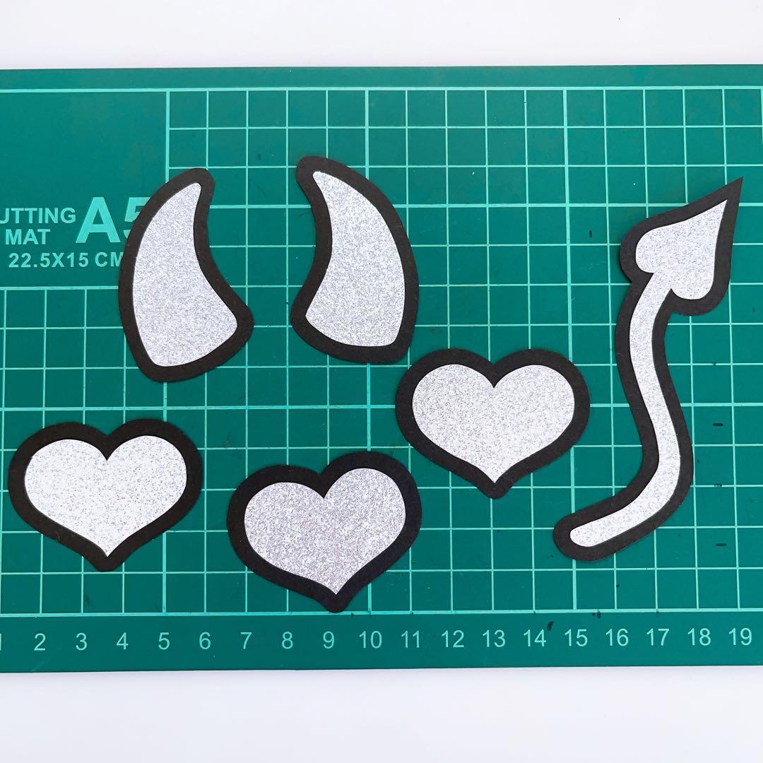 ♡うちわ文字 ネームボード パーツ 悪魔 ヴィランズ しっぽ ハート