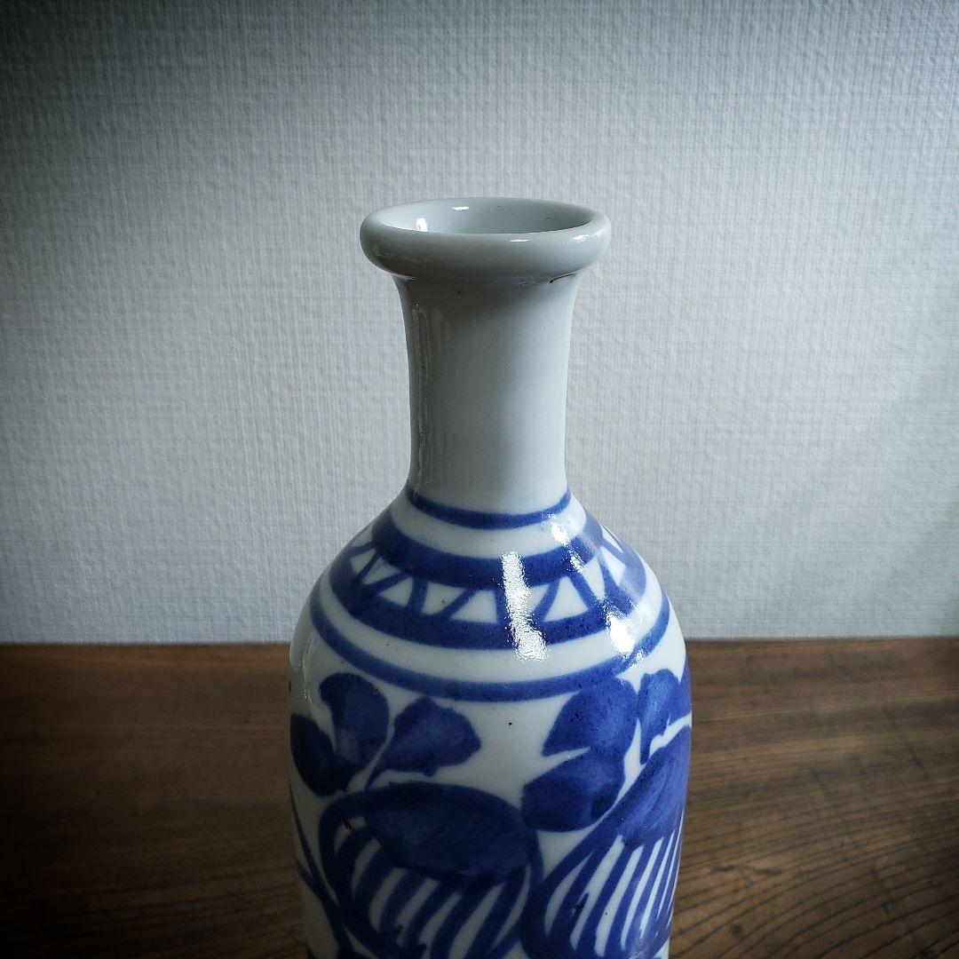 ☆徳利 染付 トンボ 花器 花瓶 一輪挿し 草花 江戸幕末 出石焼 - メルカリ