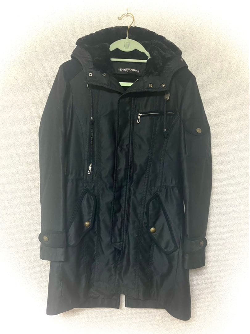 5351 プールオム ブラック モッズコート サイズS - ジャケット