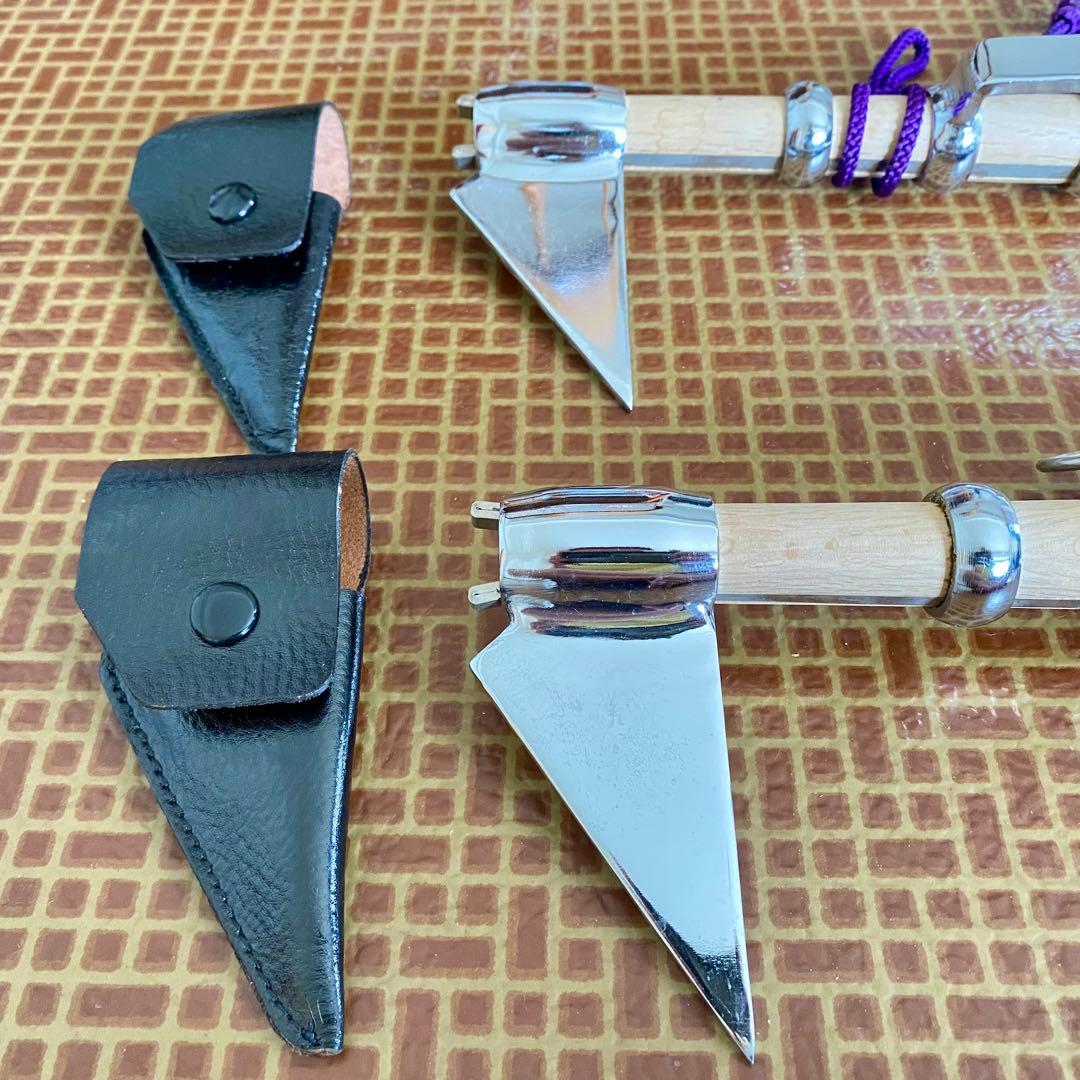 消防団 退団記念品 鳶口 一対 (2本) 祭礼用 木柄金具付 とび口 匿名