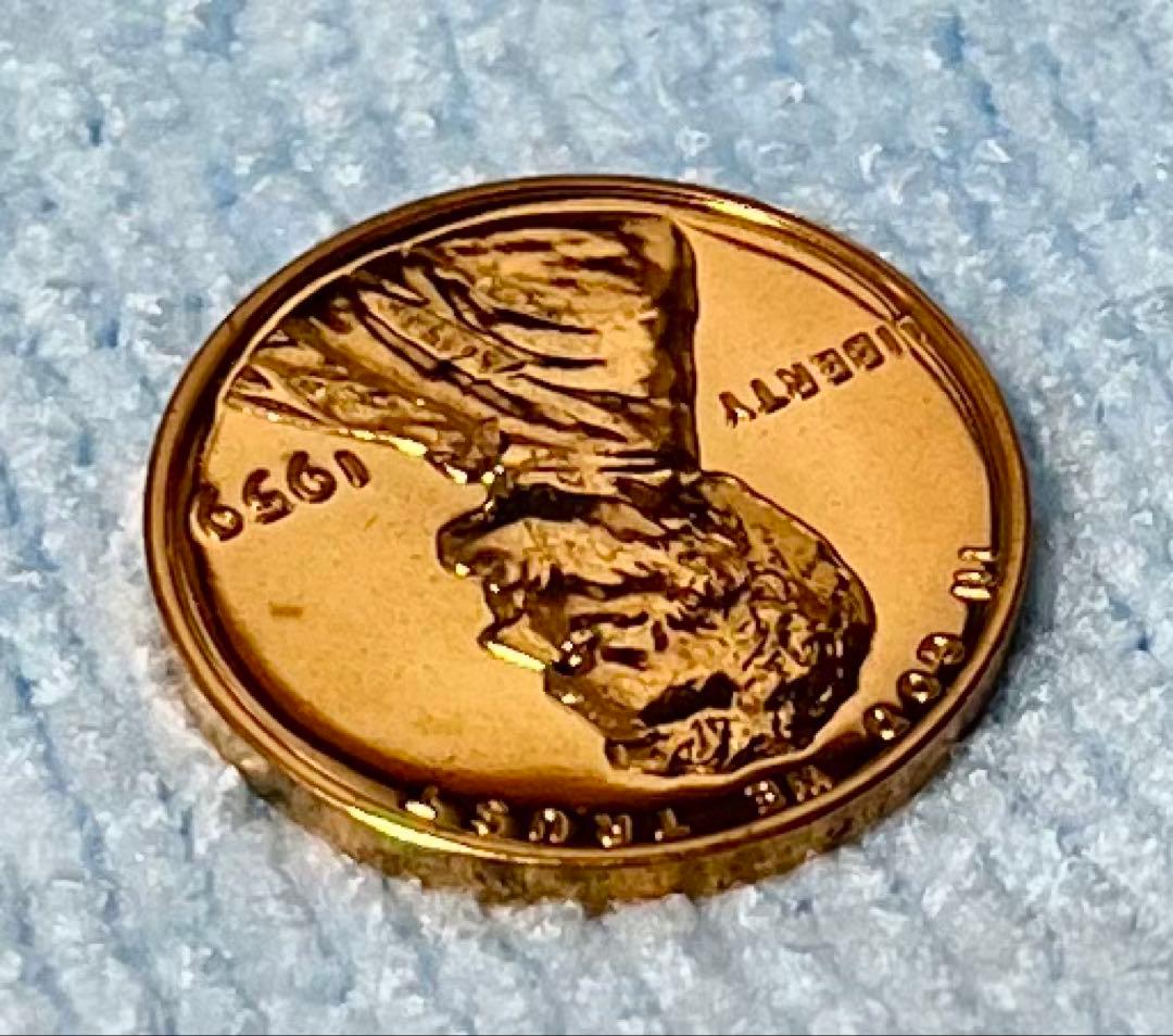 C179 1959年 ペニー銅貨プルーフ リンカーン アメリカ - メルカリ