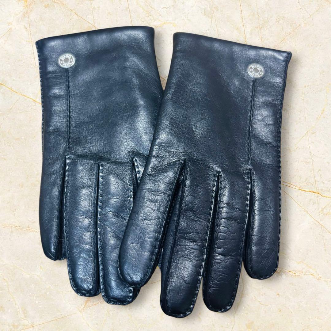 エルメス 革手袋 ラムレザー HERMES - 本物 新品同 エルメス 最高級ラムスキン シルバークルード