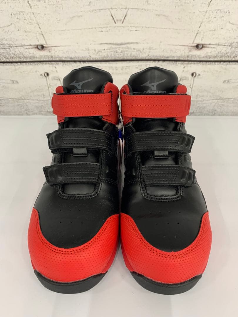 ミズノ ハイカット安全靴 26.5cm 黒×赤