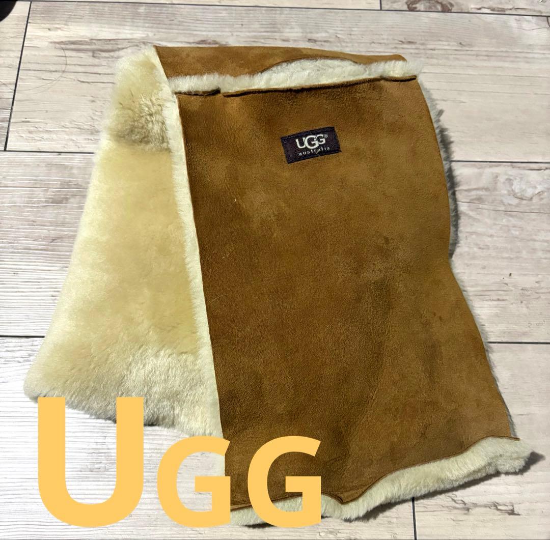 UGGリバーシブルムートンマフラー Qoo10] UGG UGG アグ マフラー AW UGGfl
