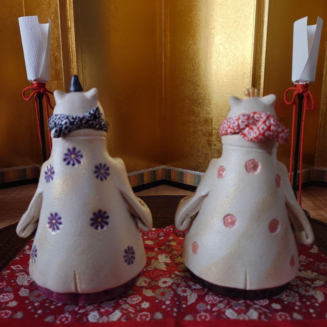 猫のお雛様 ねこ陶雛【大】立ち雛 ♡m(=✧ω✧=)m♡ 高さ約18cm - メルカリ