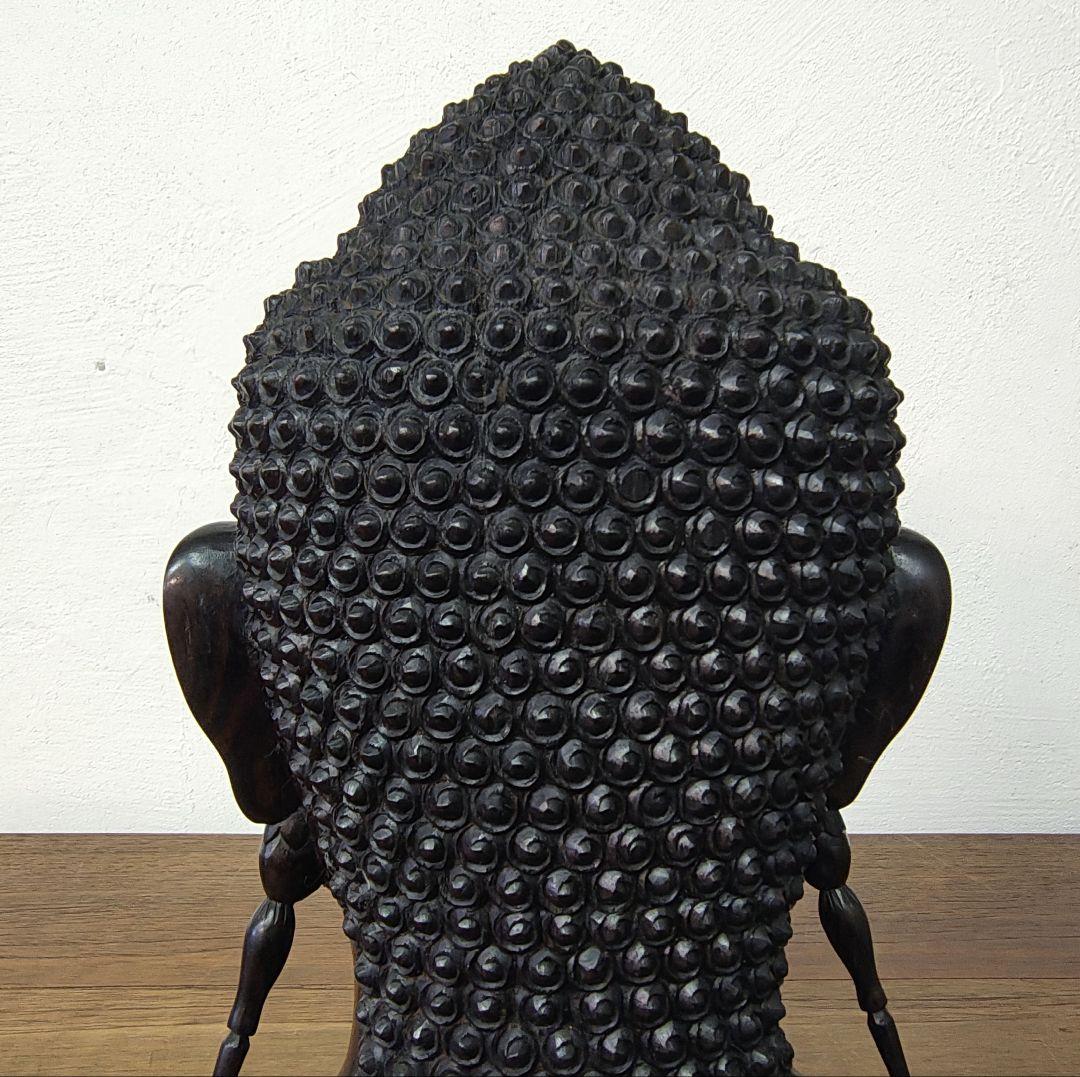 仏教美術【Buddha Head】木彫 彫刻 仏頭 仏像 ブッダ 置物