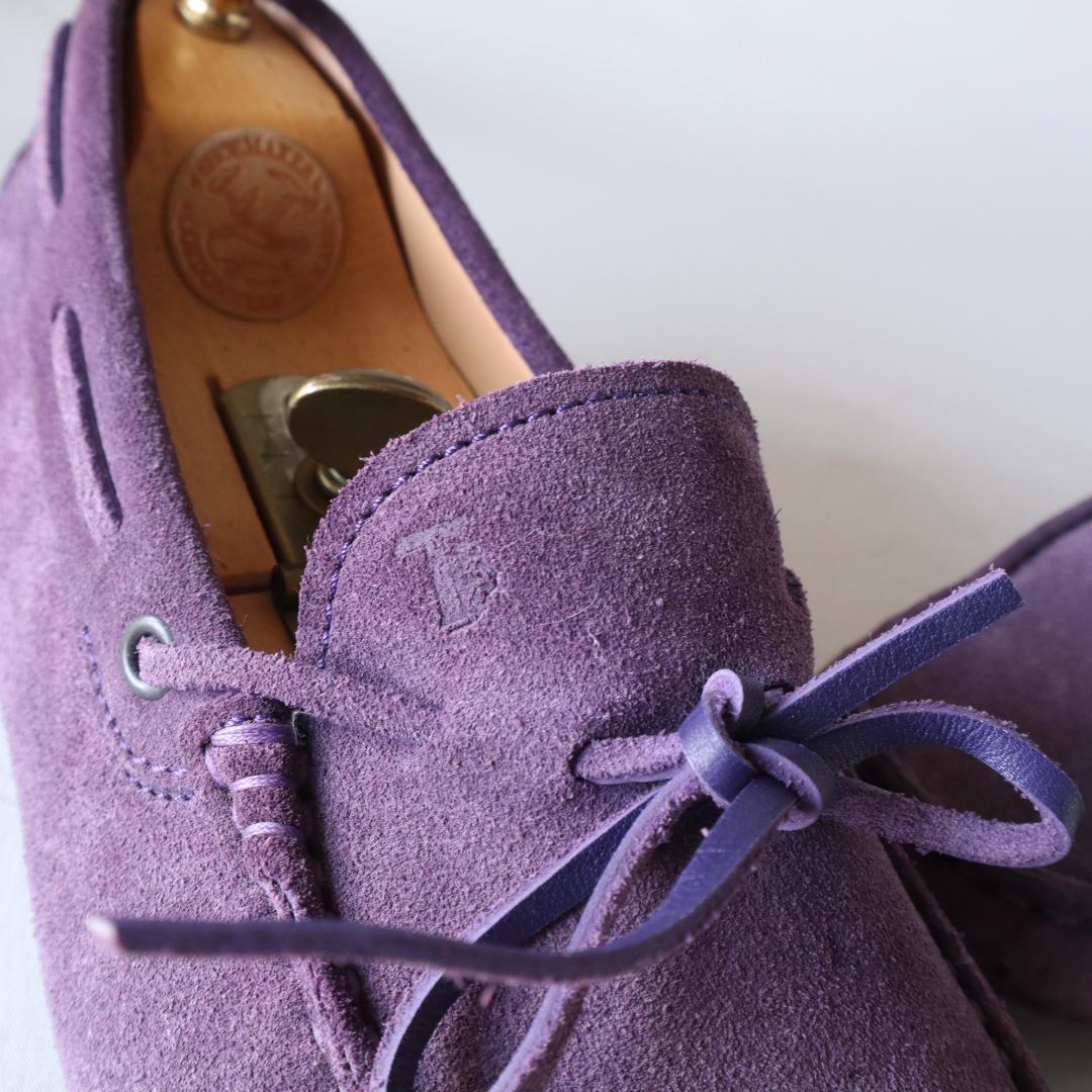美品トッズ　ドライビングシューズ　ゴンミーニ　紫　パープル　6.5 25.5cm