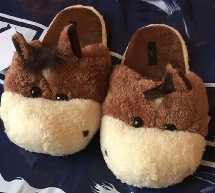 馬 スリッパ モコモコ - メルカリ