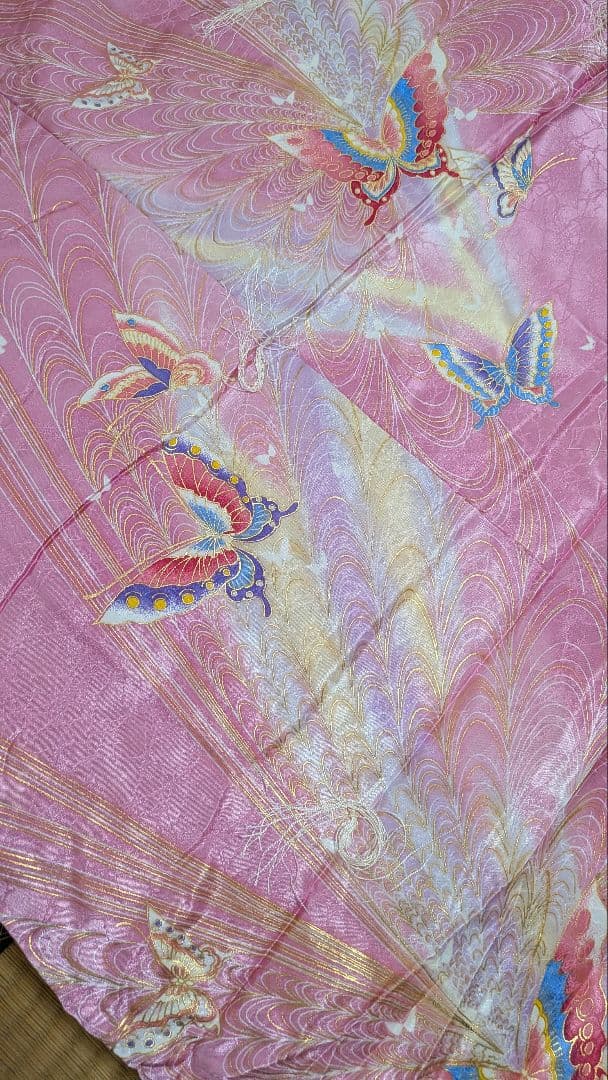 ◇年始 セール◇婚礼ぶとん① 掛け敷きセット 年代物 ピンク 蝶 - メルカリ