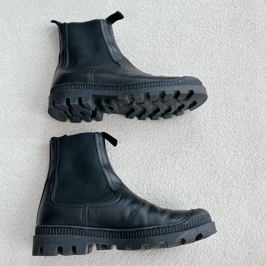 LOEWE ロエベ レザー サイドゴア チェルシーブーツ ブラック 37 - メルカリ