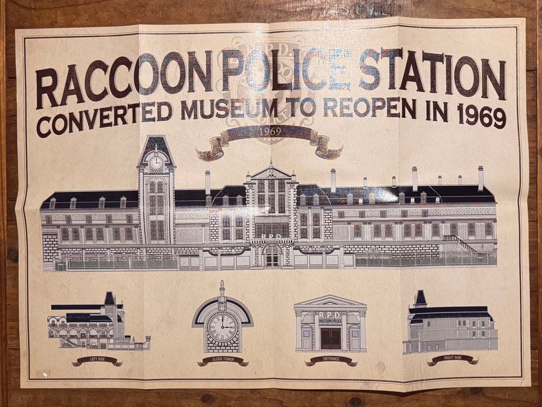 バイオハザード ラクーンシティマップ ポリス地図 ポスター RE:3 RE:2