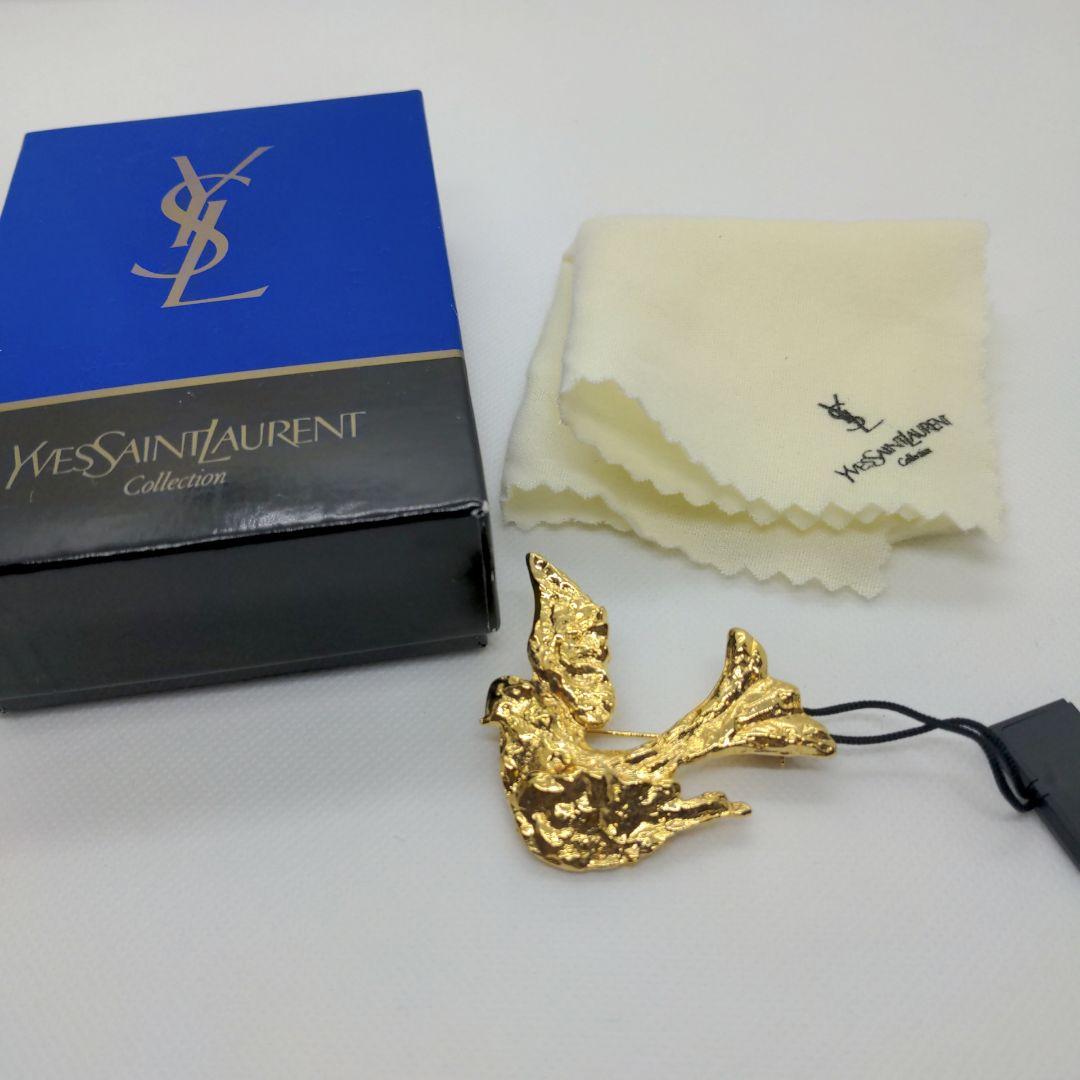 YSL イヴ・サンローランゴールド 鳥バードブローチ